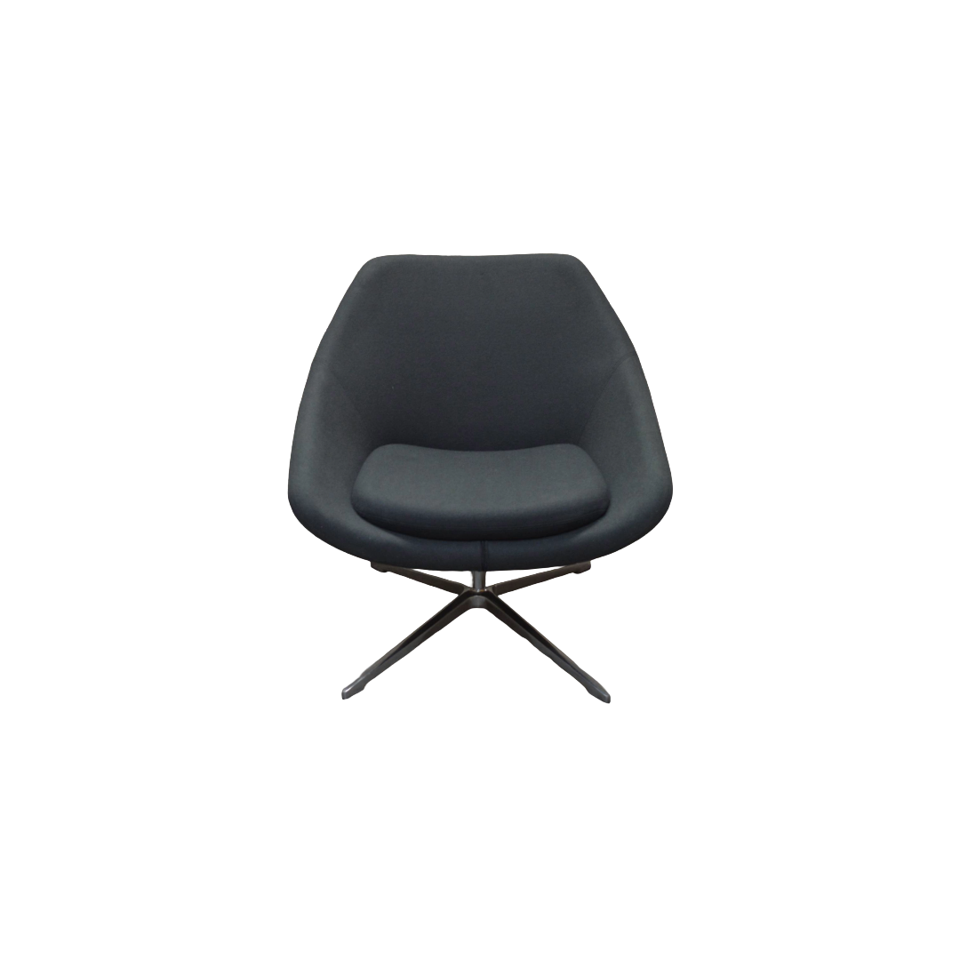 Allermuir Open Lounge Chair Dark Grey Chrome (1) Allermuir Open A640