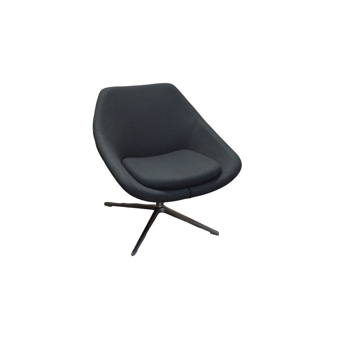 Allermuir Open Lounge Chair Dark Grey Chrome (2) Allermuir Open A640