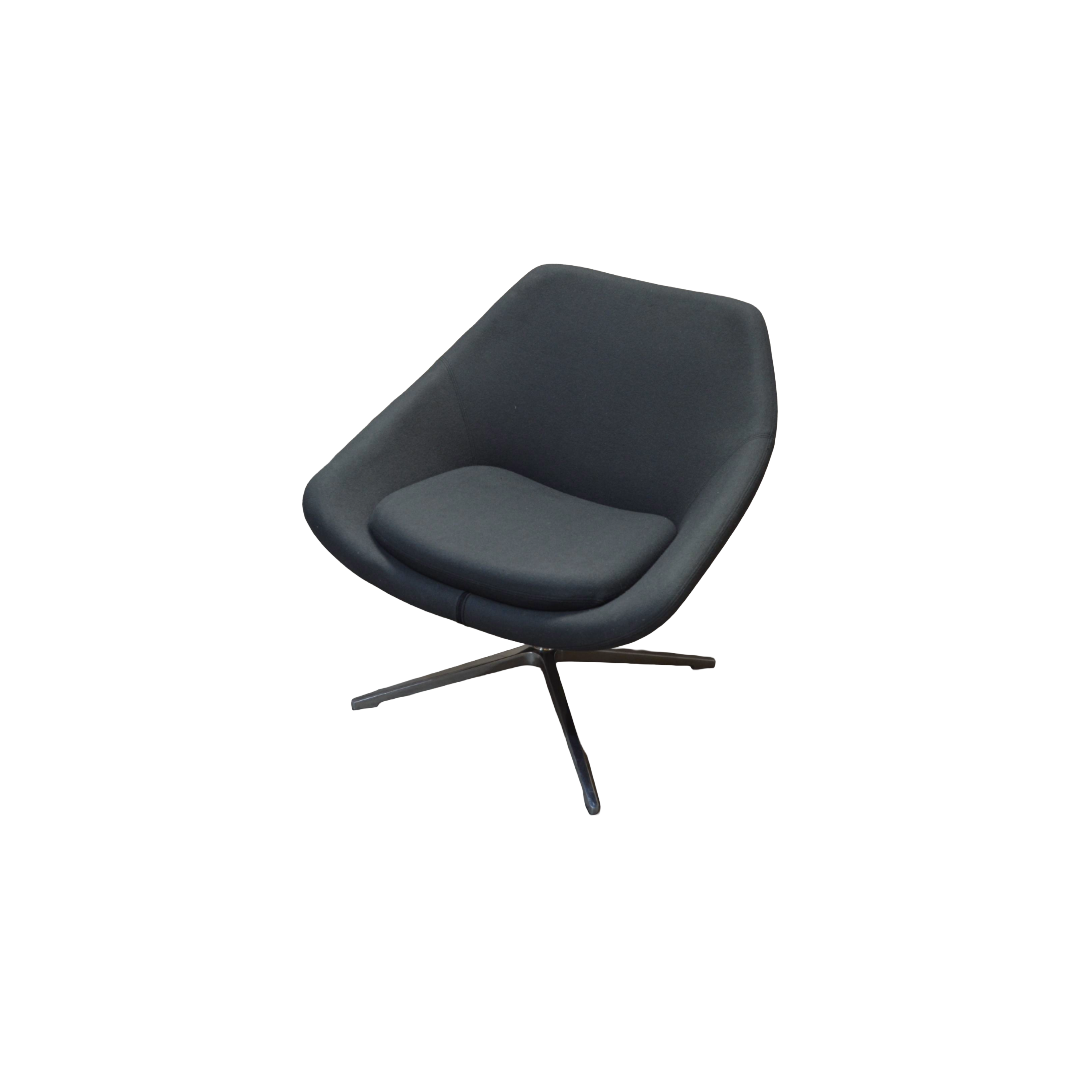 Allermuir Open Lounge Chair Dark Grey Chrome (3) Allermuir Open A640