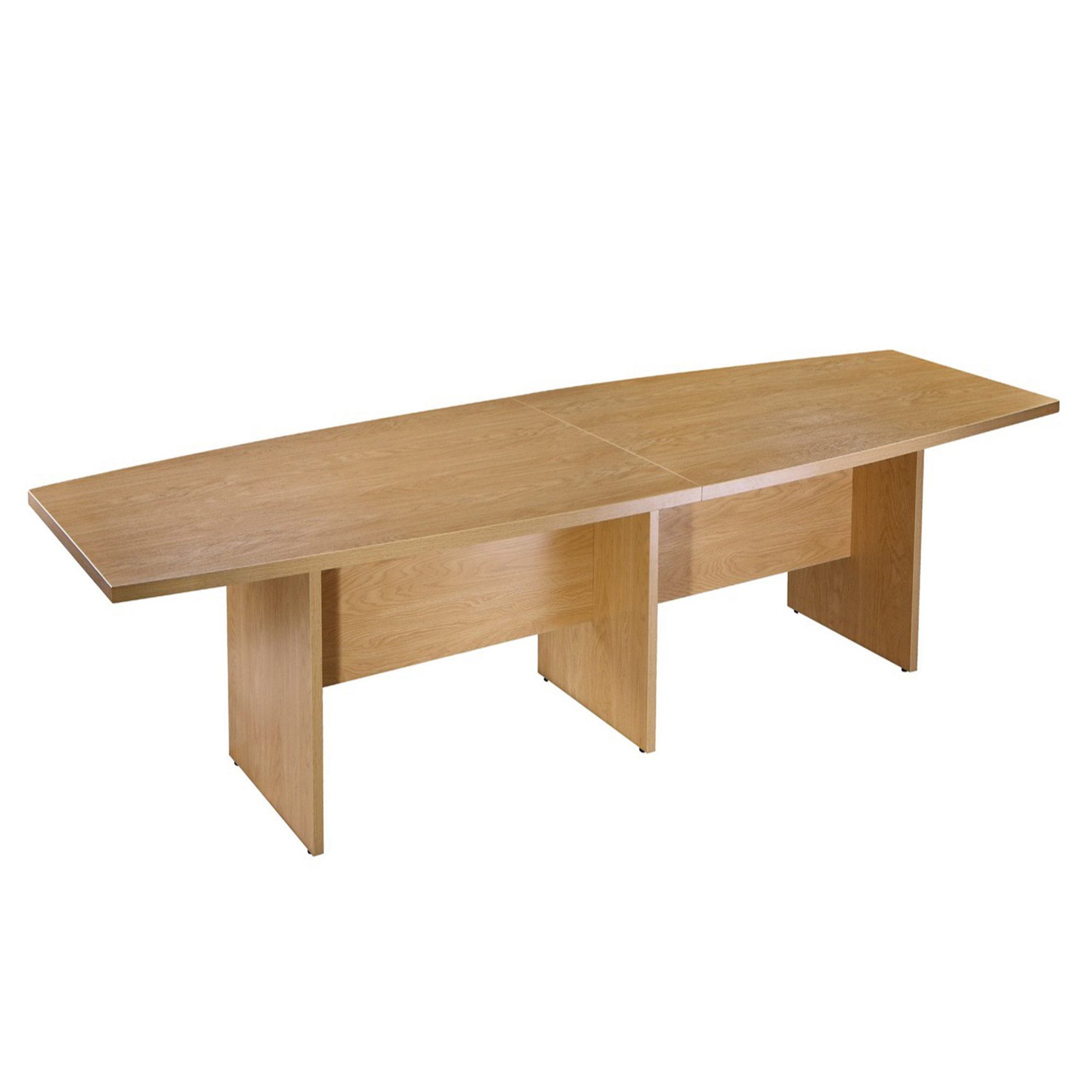 executive boat shape boardroom table in crown cut oak Office Resale