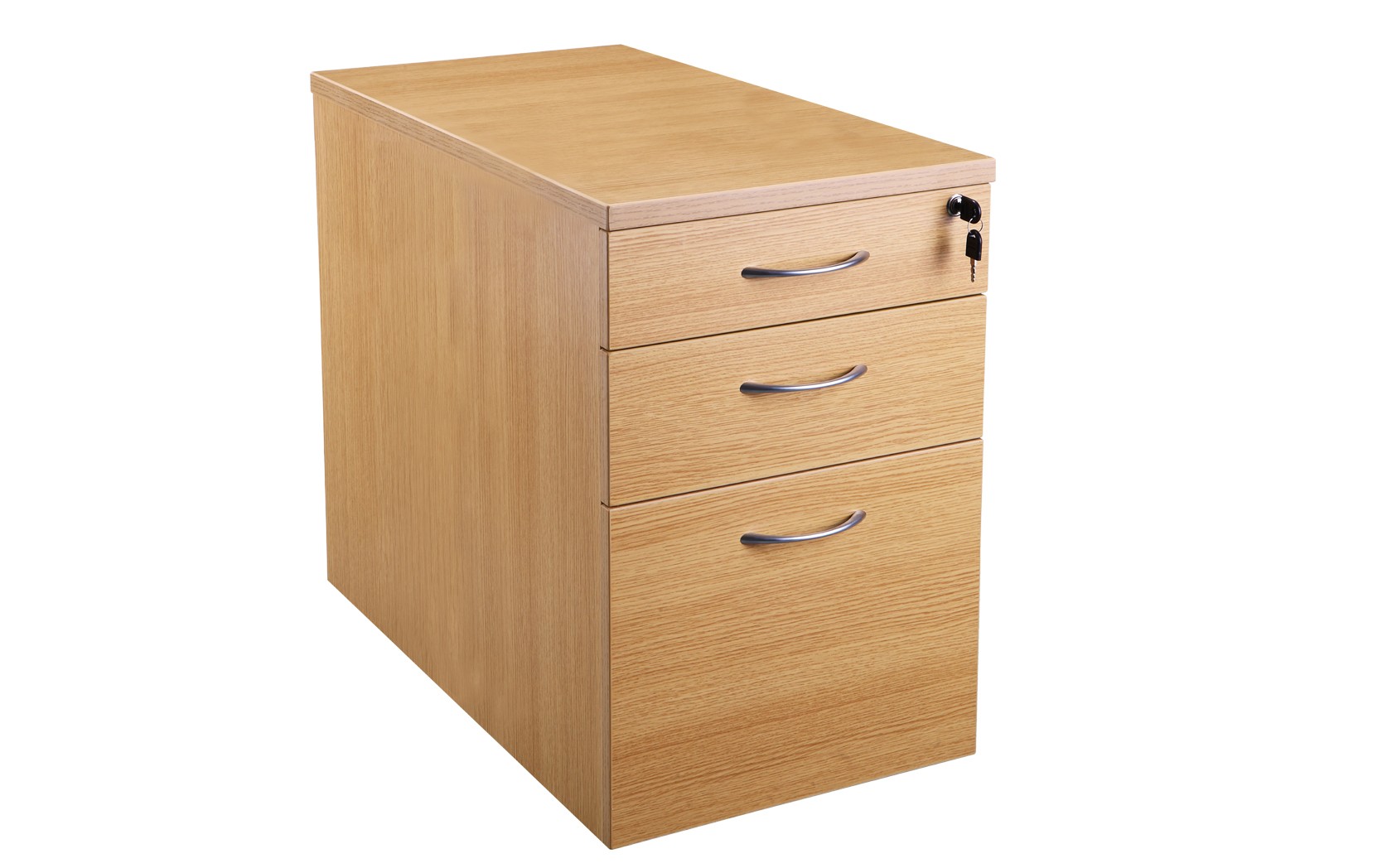 Desk High 3 Drawer Pedestal In Light Oak Office Resale