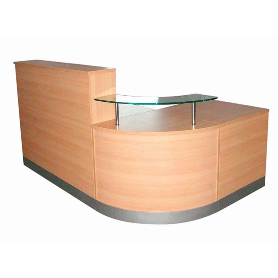 L Shaped Reception Modular Counter In Beech Office Resale