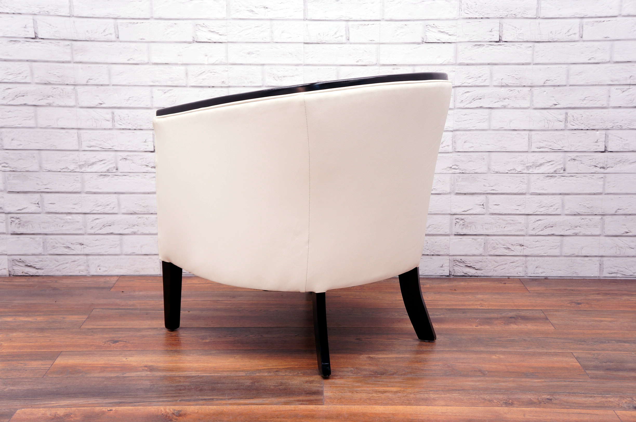 Tub Chair In White & Grey Office Resale