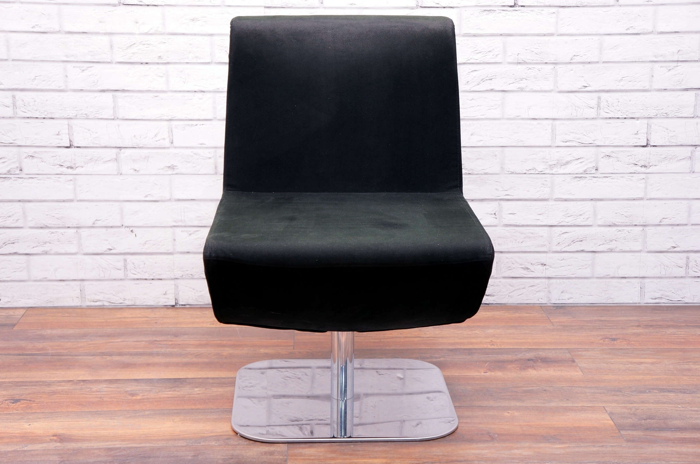 Black Suede Lounge Chair Office Resale