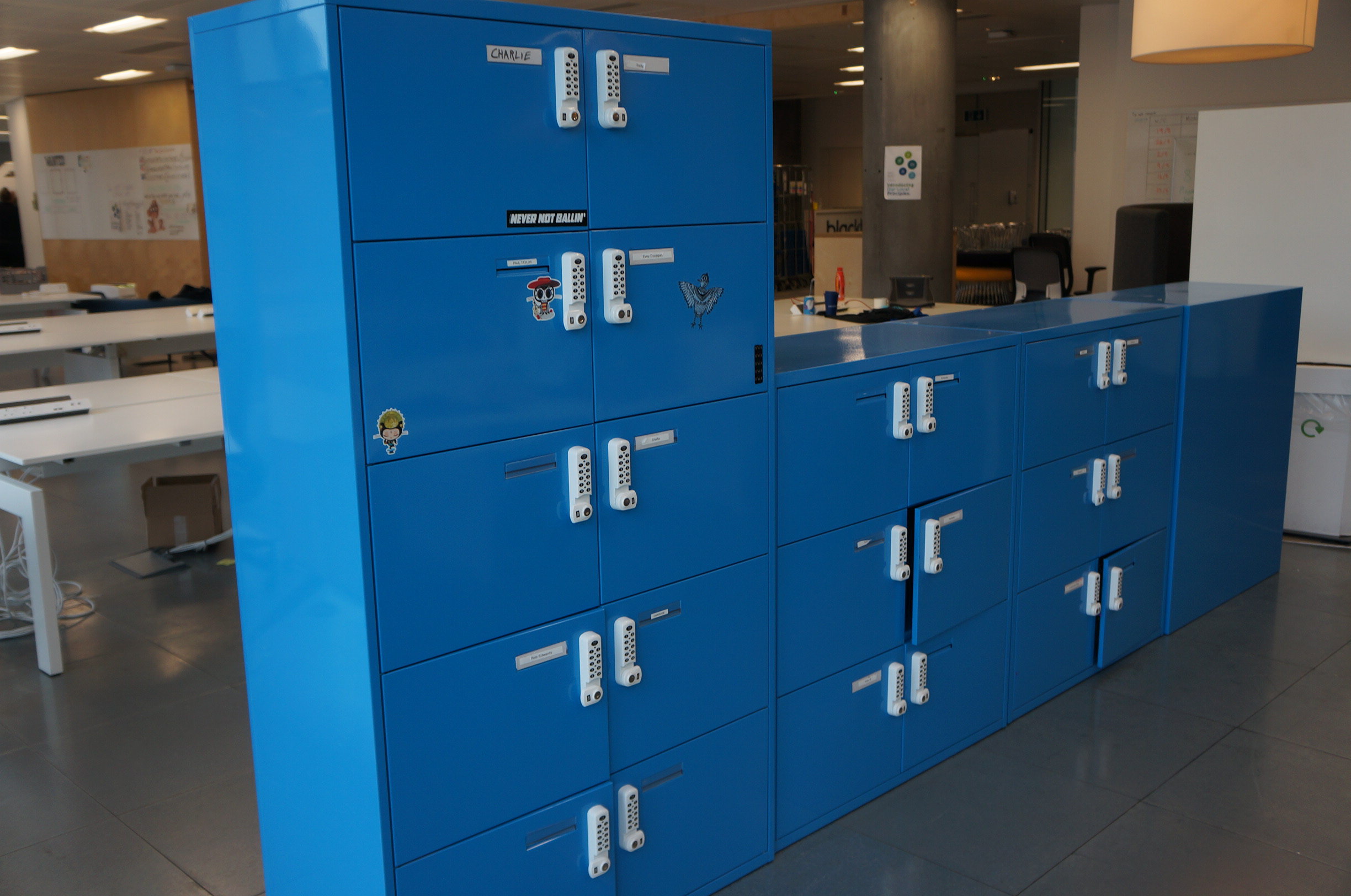 10 Compartment Lockers With Combination Locks In Blue Office Resale