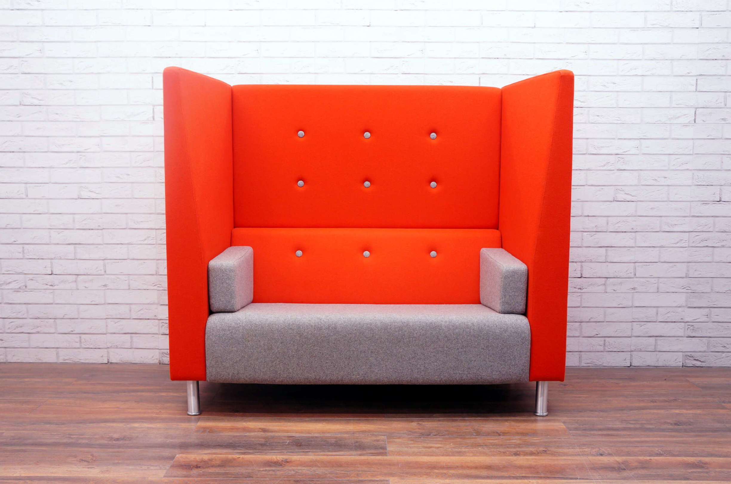 Verco JensenUp 2 Seater Armchair In Orange & Grey Office Resale