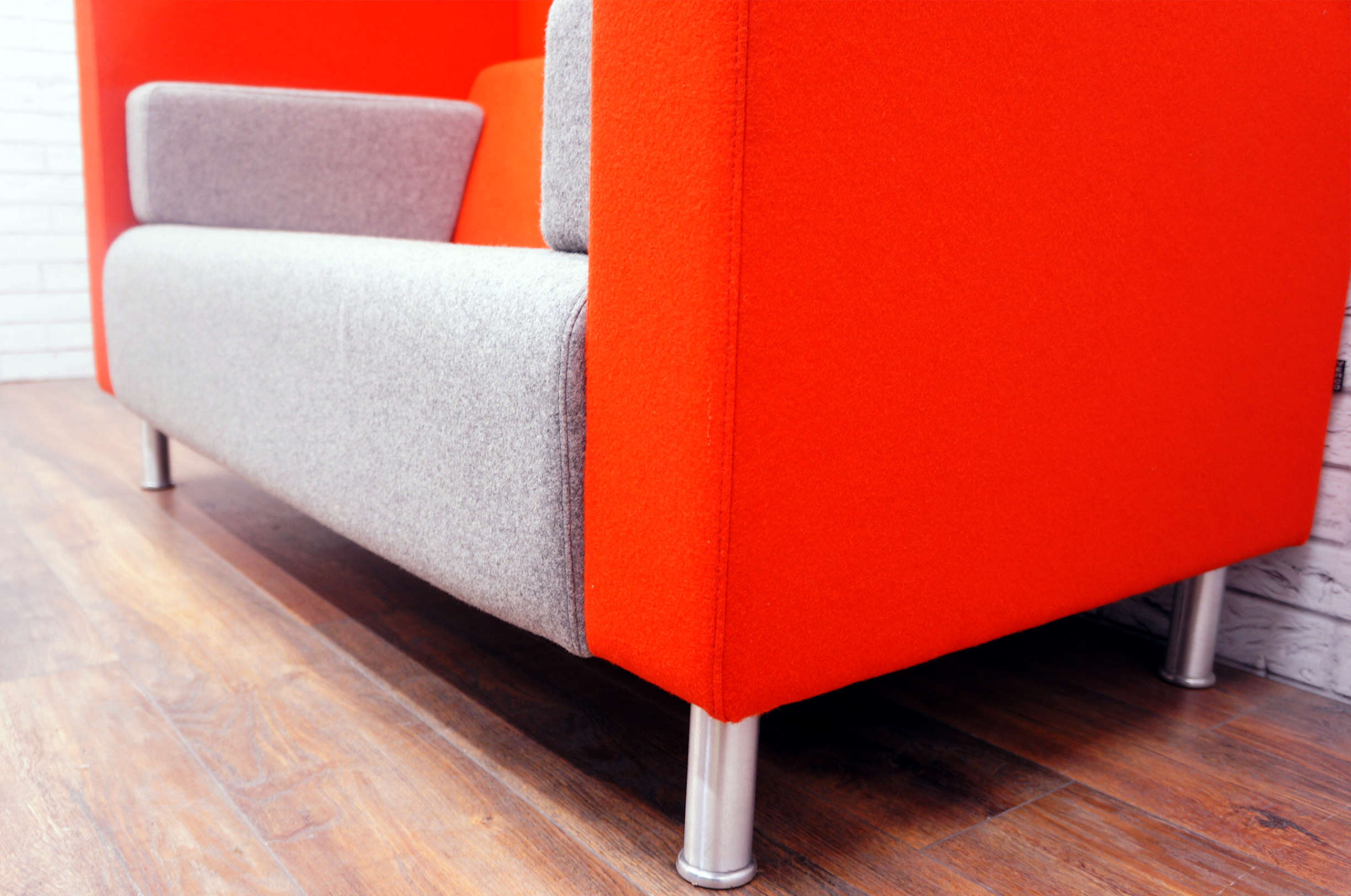 Verco JensenUp 2 Seater Armchair In Orange & Grey Office Resale