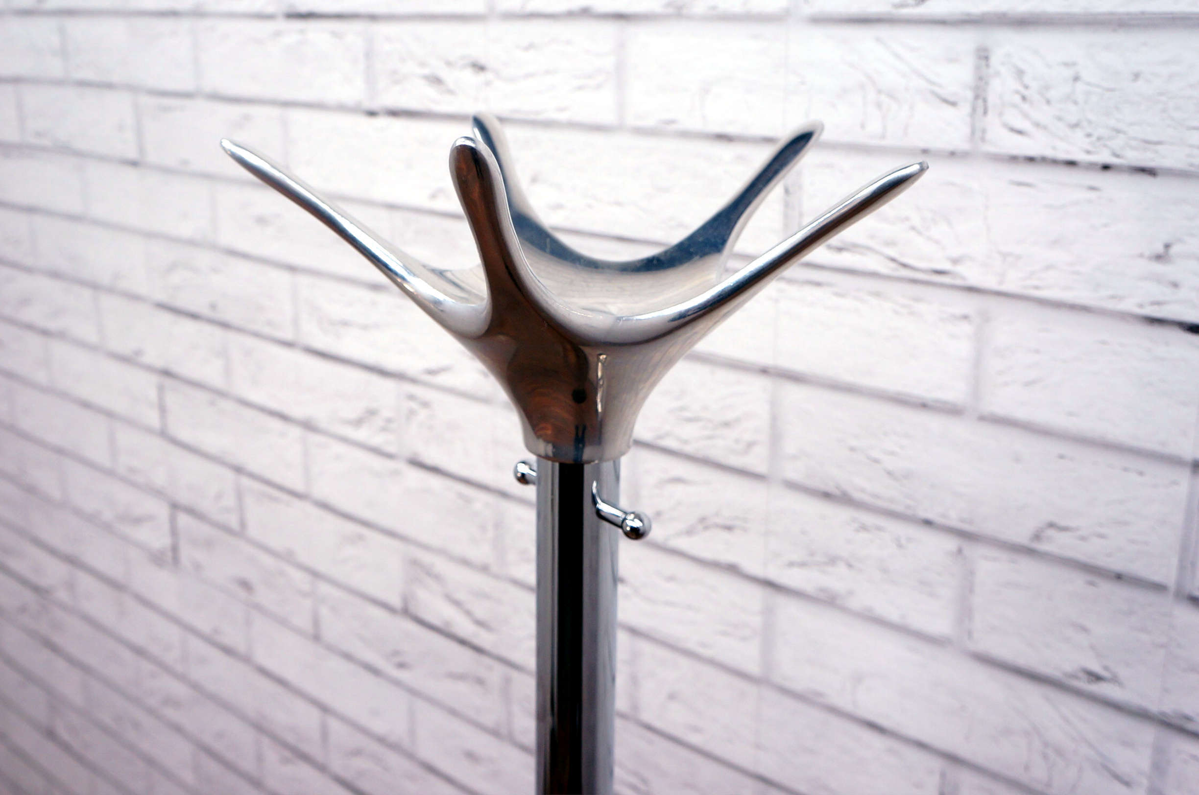 Modern Coat Stand In Chrome & Black Office Resale