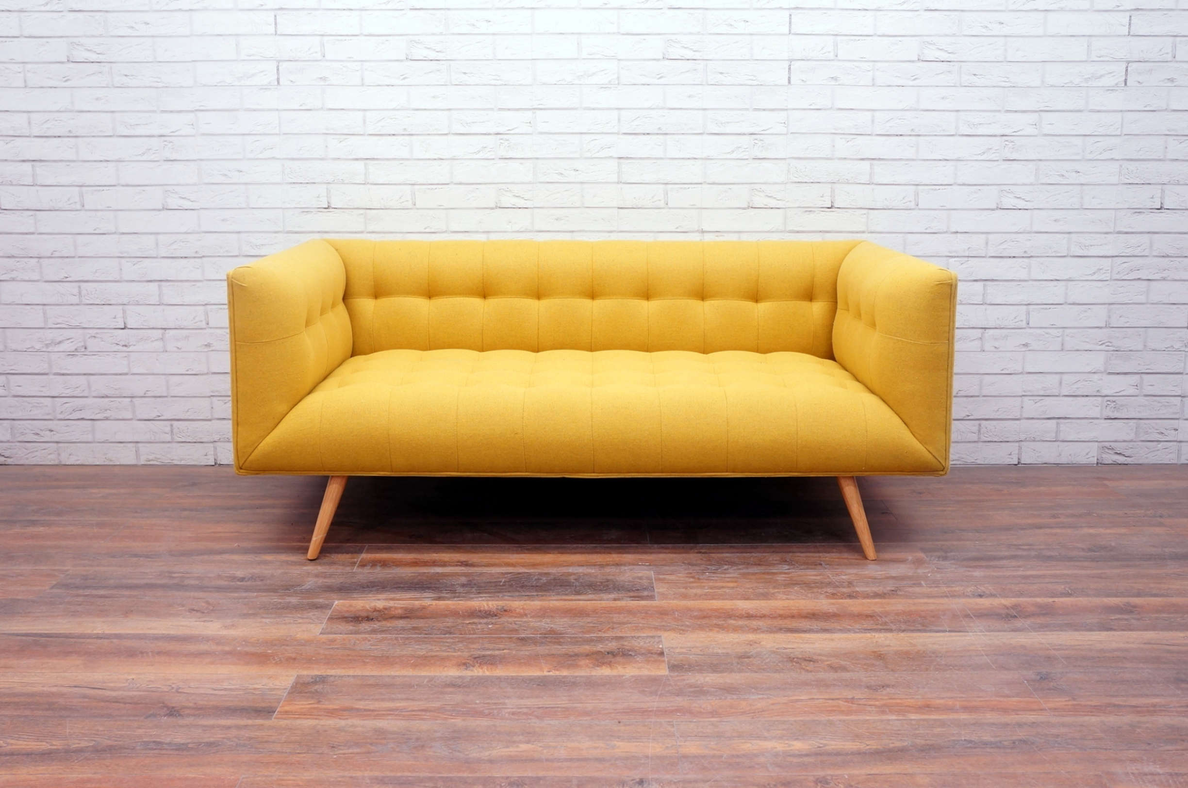 Contemporary 2 Seater Sofa In Yellow Office Resale