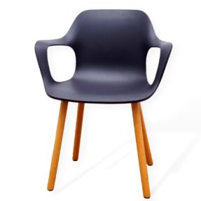Vitra Hal Wood Armchair In Basic Dark