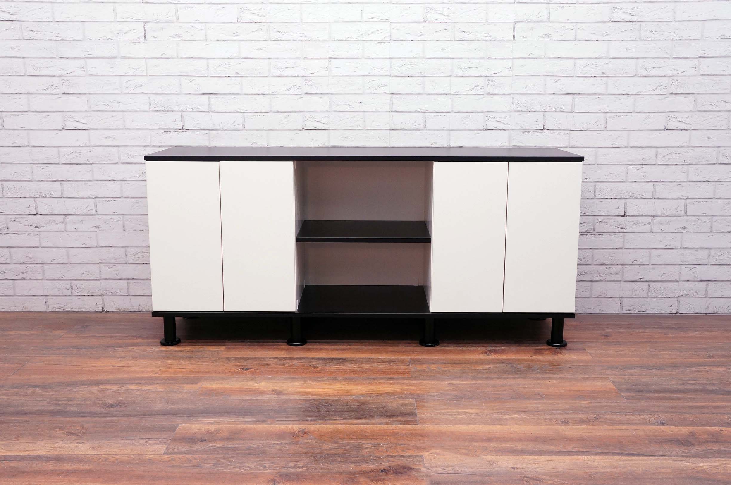 Bespoke Desk High Credenza Unit In Black & White Office Resale