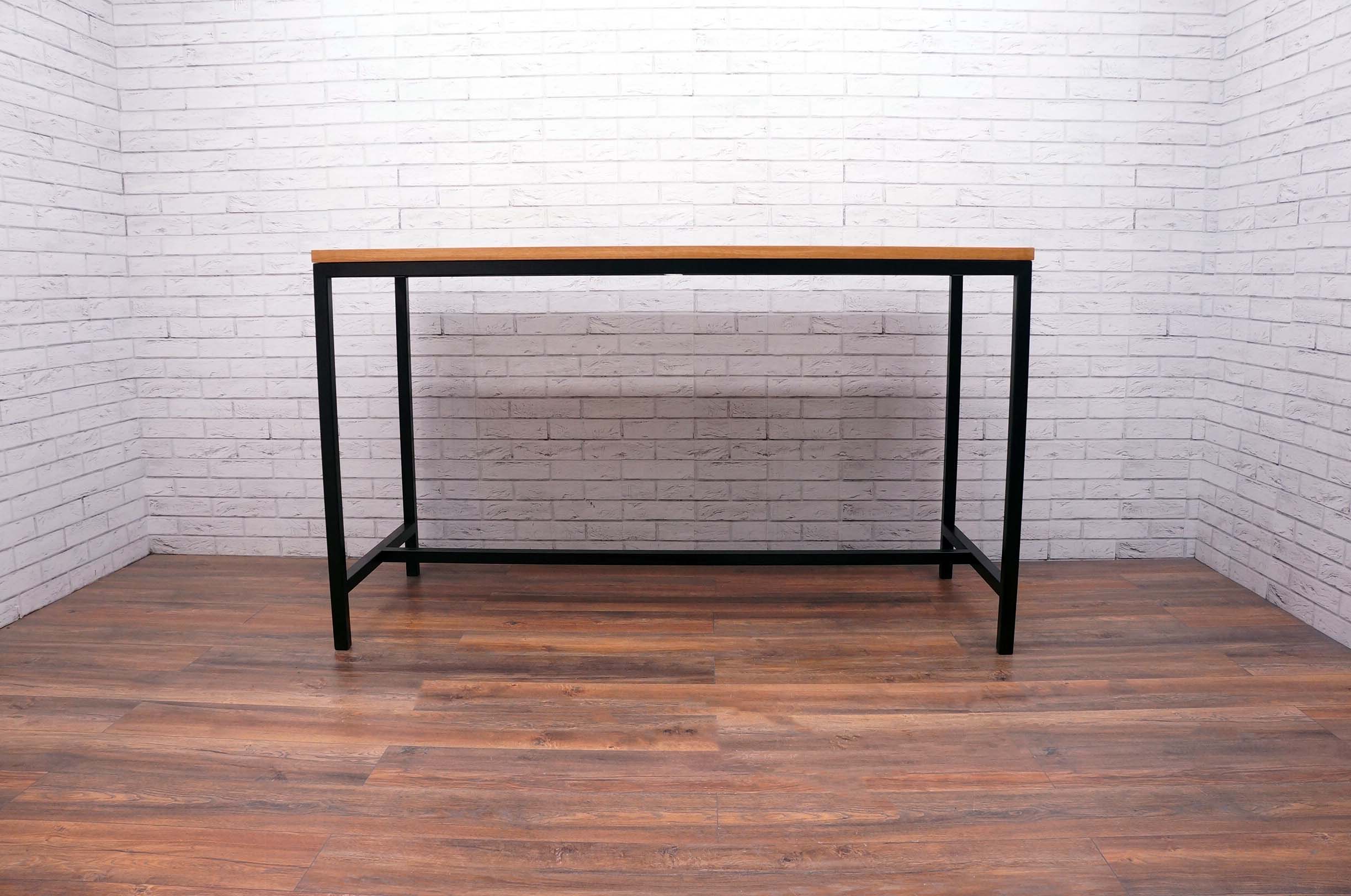 High Desk Table In Black & Oak Office Resale