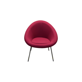 Connection Gloss Tub Chair Cerise White Chrome