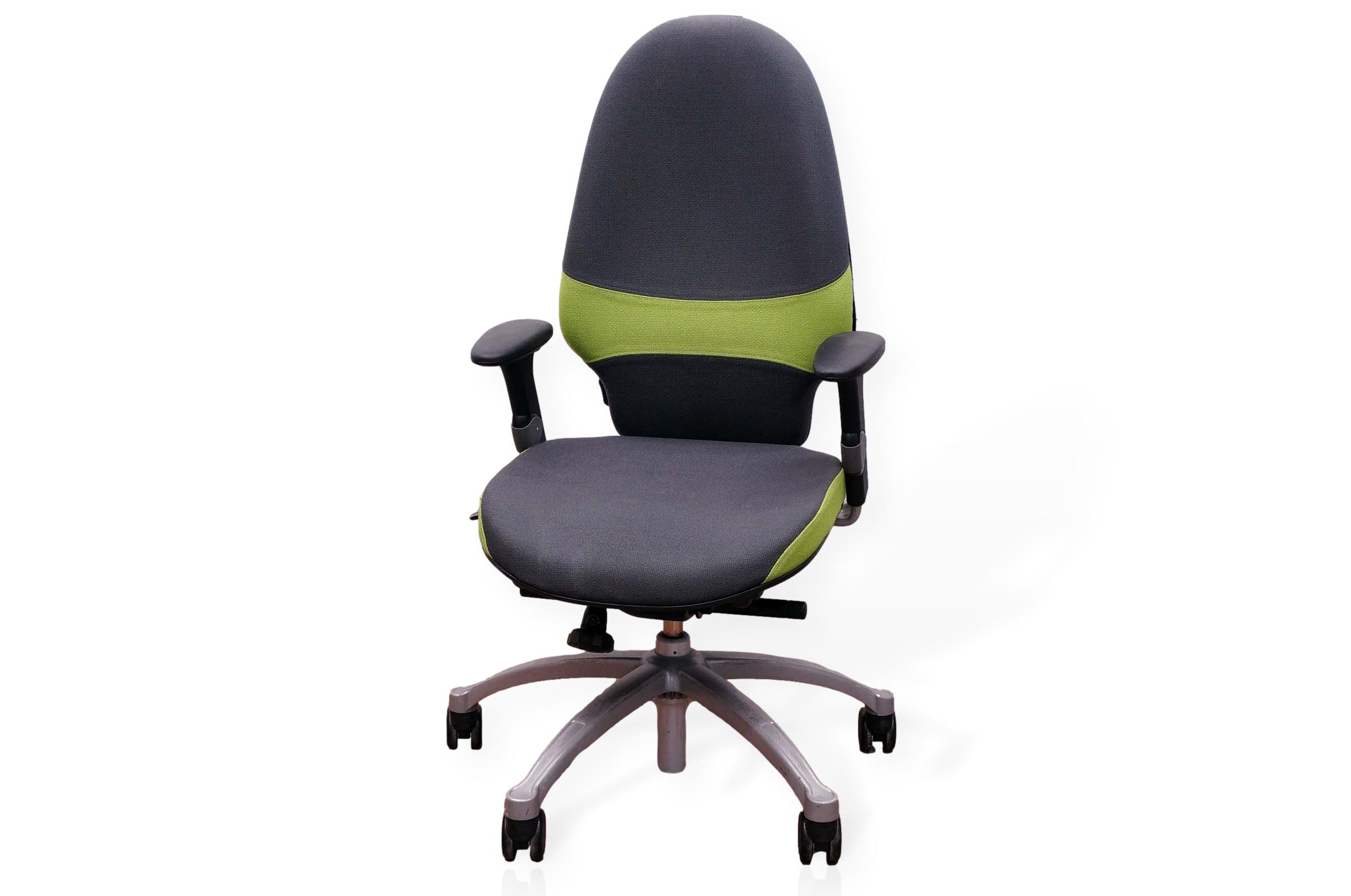 RH Logic Extend High Back Office Chair in Green & Grey Office Resale