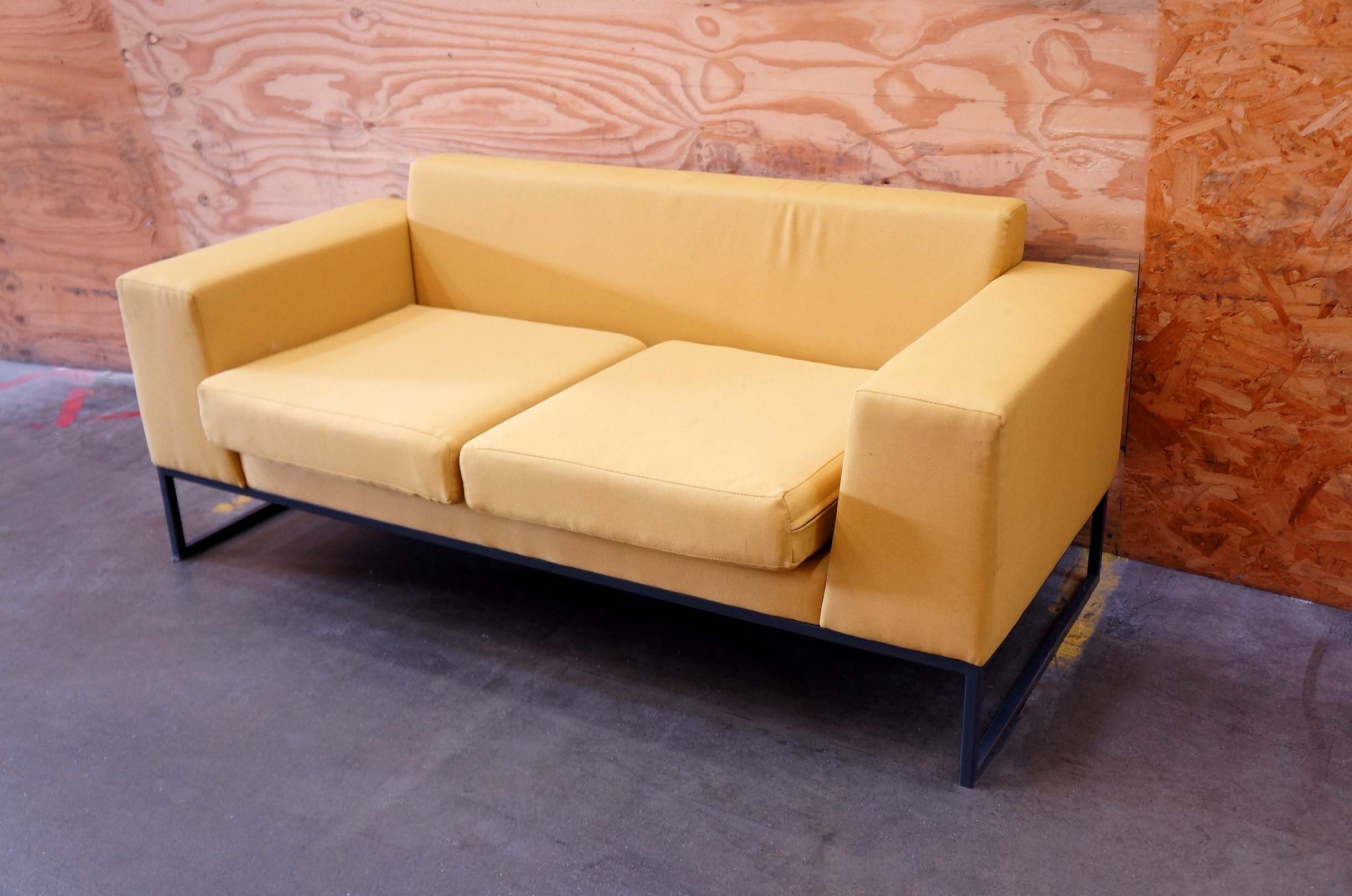 1600mm 2 Seater Sofa In Yellow Office Resale