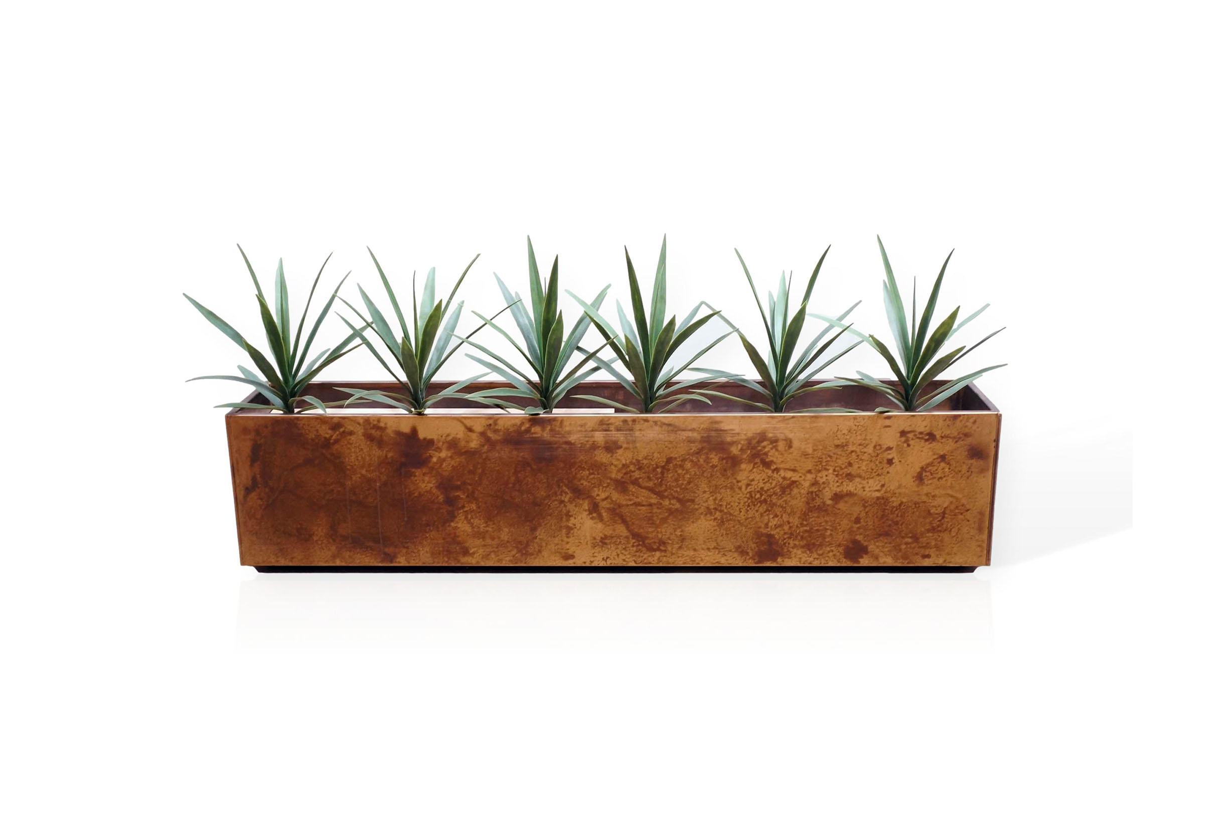 2000mm Bronze Planter With Artificial Plants Office Resale