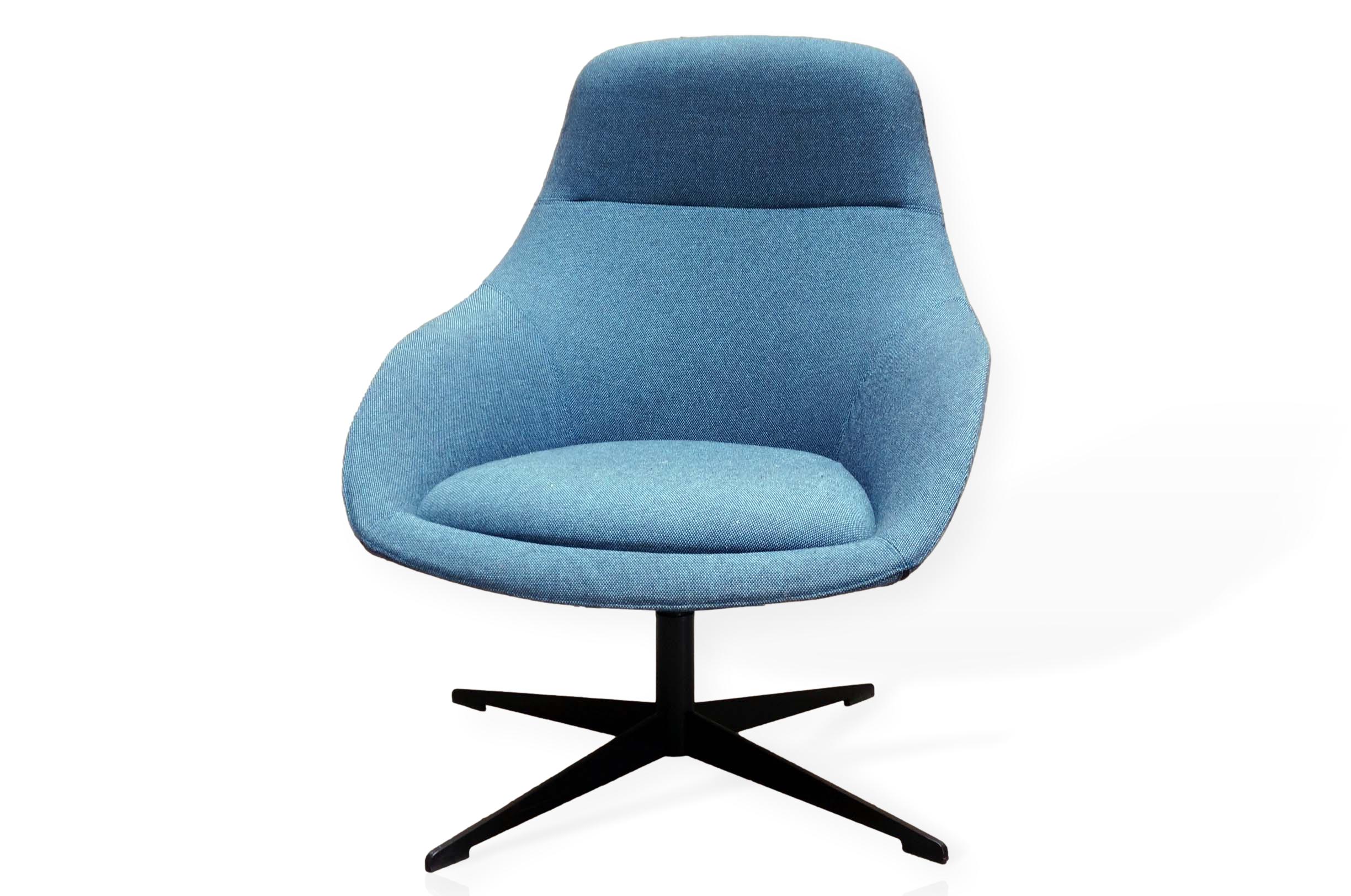 Naughtone Always Lounge Chair In Light Blue/Black Office Resale