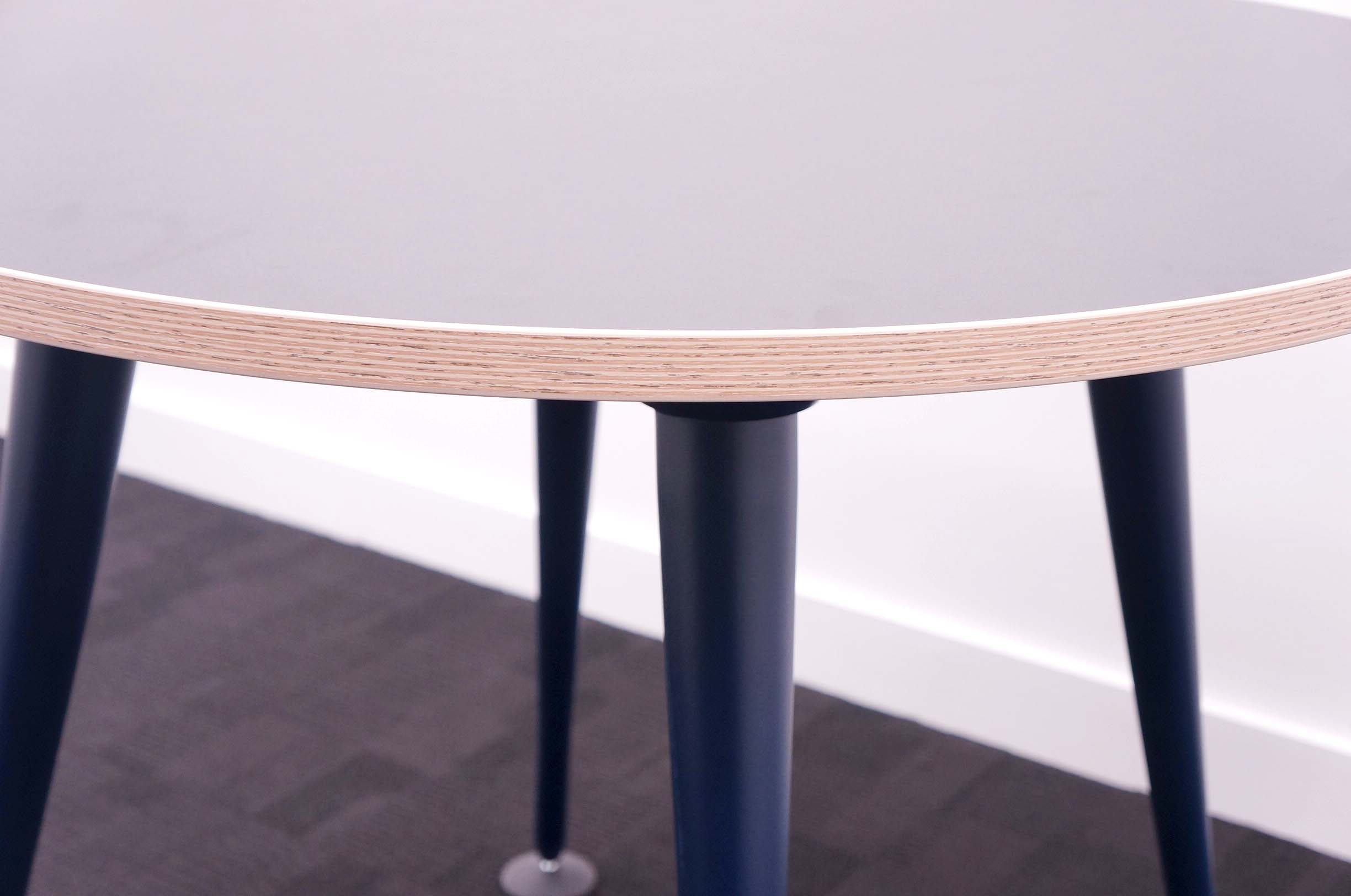 Herman Miller Abak Environments Round Meeting Table With Blue Frame