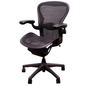 Photo of Herman Miller Aeron Office Chair in Black on White Background