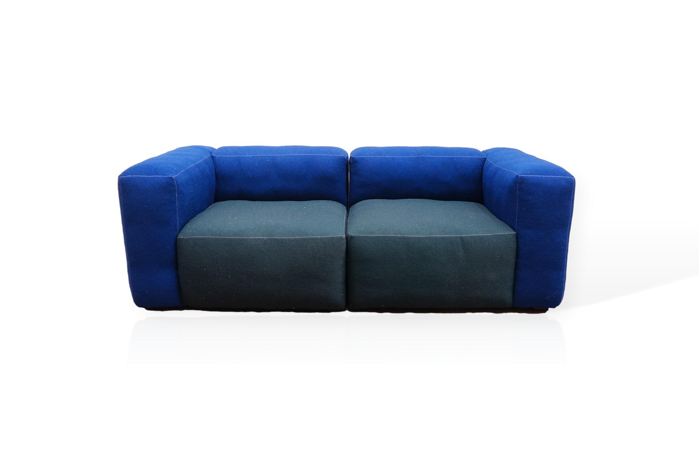 Hay Mags Modular 2 Piece Sofa In Blue/Turquoise Office Resale