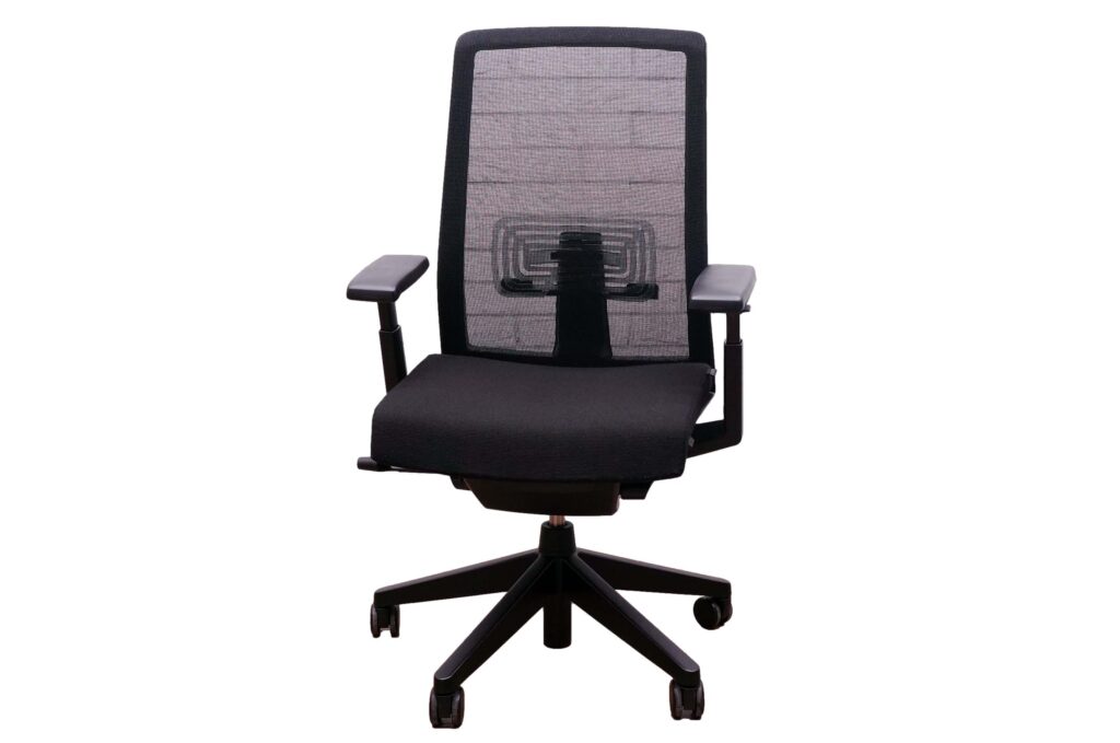 Haworth Very Task Chair With Lumbar Support in Black on White Background