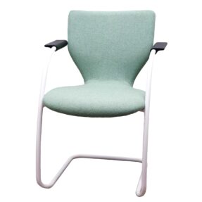 Orangebox X10-CA Meeting Chair, Light Green Back & Seat, White Frame