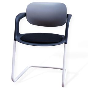 Allermuir Soul A781 Chair, Grey Back, Black Seat, Black Arms, White Cantilever Base