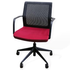 Orangebox Workday Lite Work Chair In Black/Red on White Background