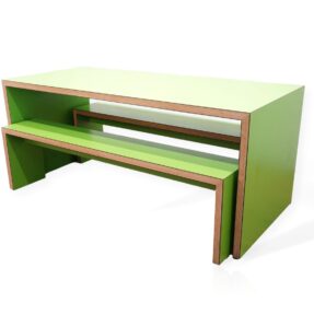 James Burleigh Waldo 45 2700mm Bench Table Set With 4 Seat Benches In Green
