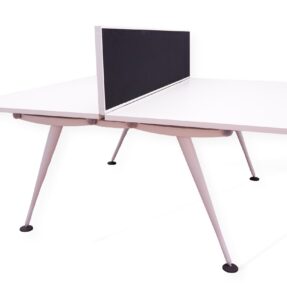 Herman Miller Abak Back To Back Bench Desk With Screen White Tapered Legs
