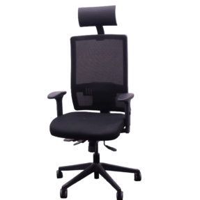 Posturite High Mesh Back With Headrest In Black
