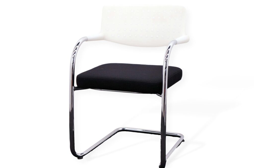 vitra visavis meeting chair with white backrest