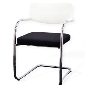 vitra visavis meeting chair with white backrest