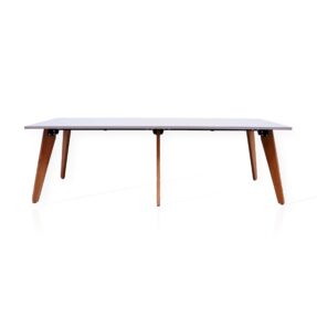 2400mm rectangle table in white & oak