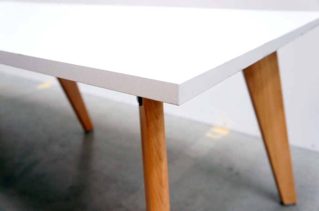 2400mm rectangle table in white & oak