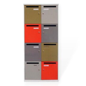 8 Door Lockers With Pigeon Holes In A Multi-Colour Finish