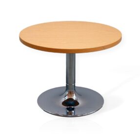 Modern Round Coffee Table In Oak/Chrome