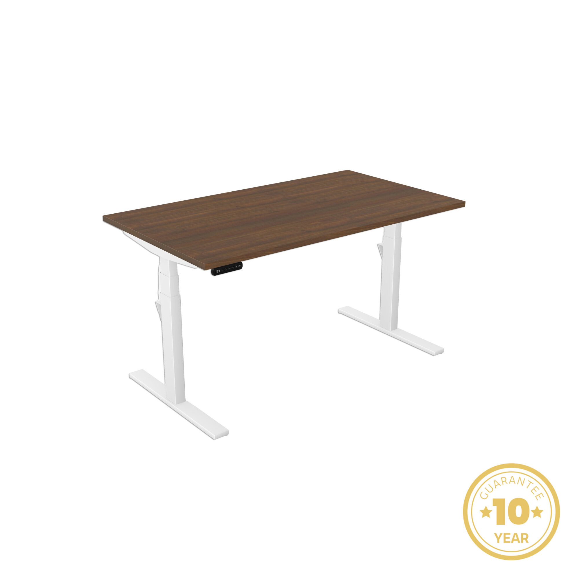 Elevate Pro X3 Single White Frame Dark Walnut Top Straight 10yr Guarantee Elevate Pro X3 Single White Frame Dark Walnut Top Straight 10yr Guarantee