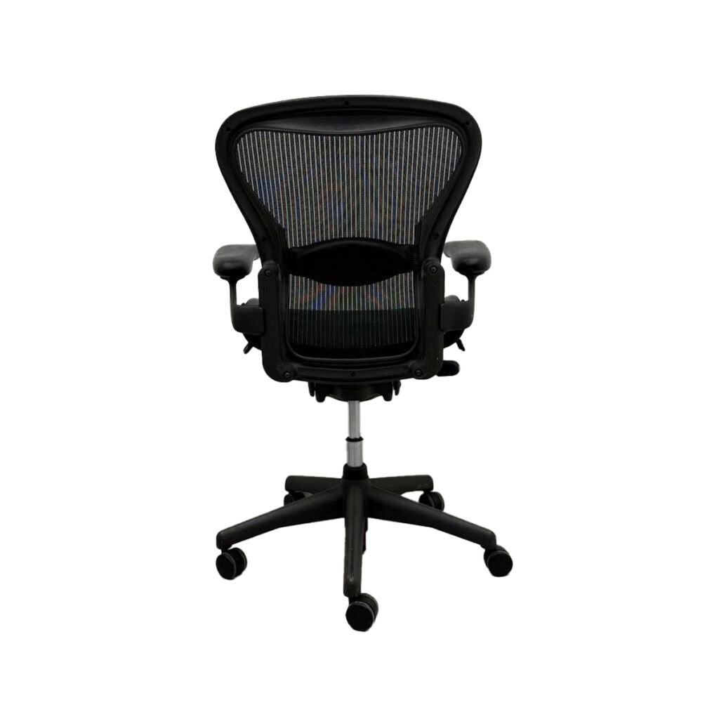 Herman Miller Aeron Green Mesh Lumbar Fixed Arms Graphite Frame Rear Tilt Back