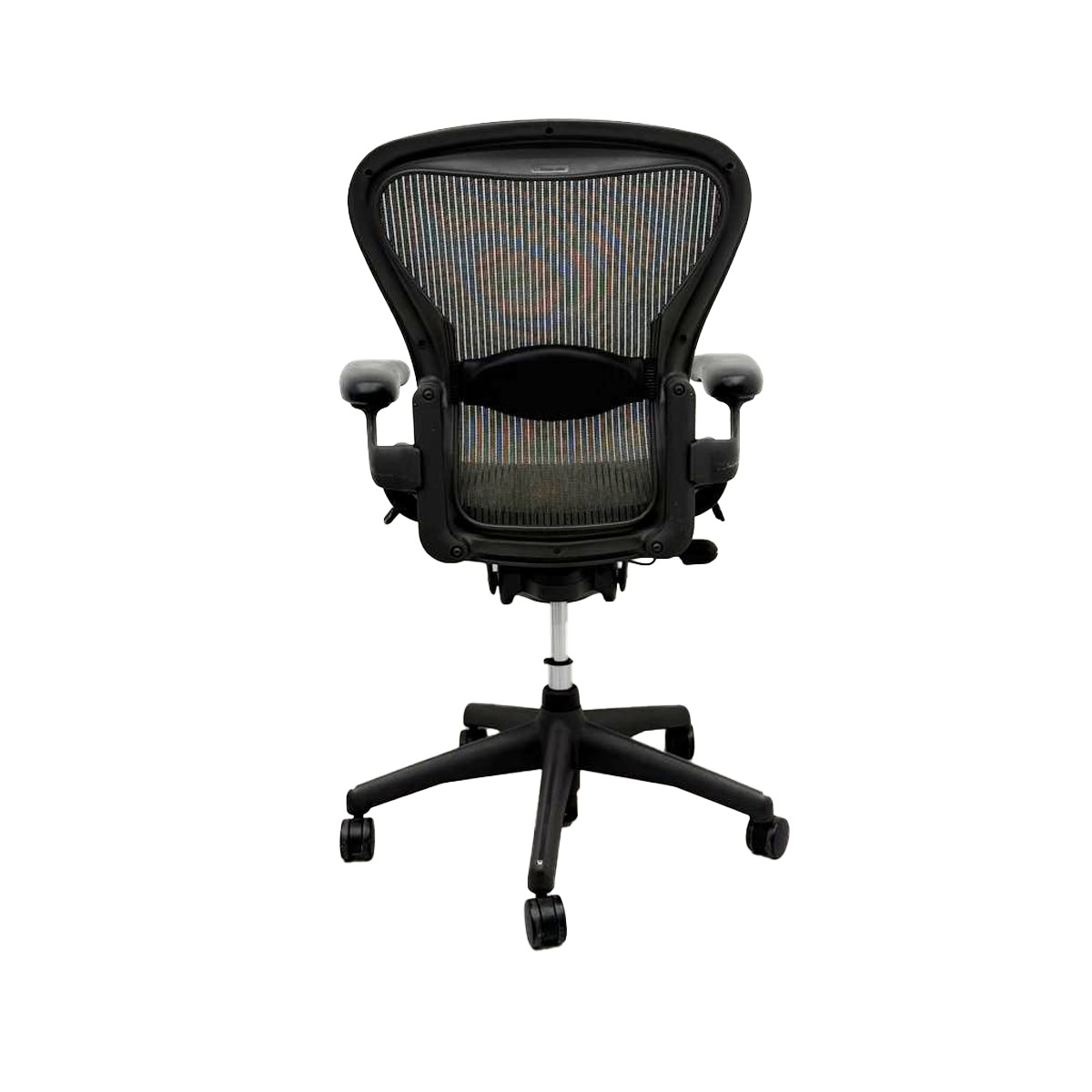 Herman Miller Aeron Grey Mesh Lumbar Fixed Arms Graphite Frame Rear Tilt Back Herman Miller Aeron Grey Mesh Lumbar Fixed Arms Graphite Frame Rear Tilt Back