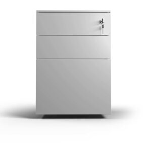 Cube Steel Mobile Pedestal - Silver