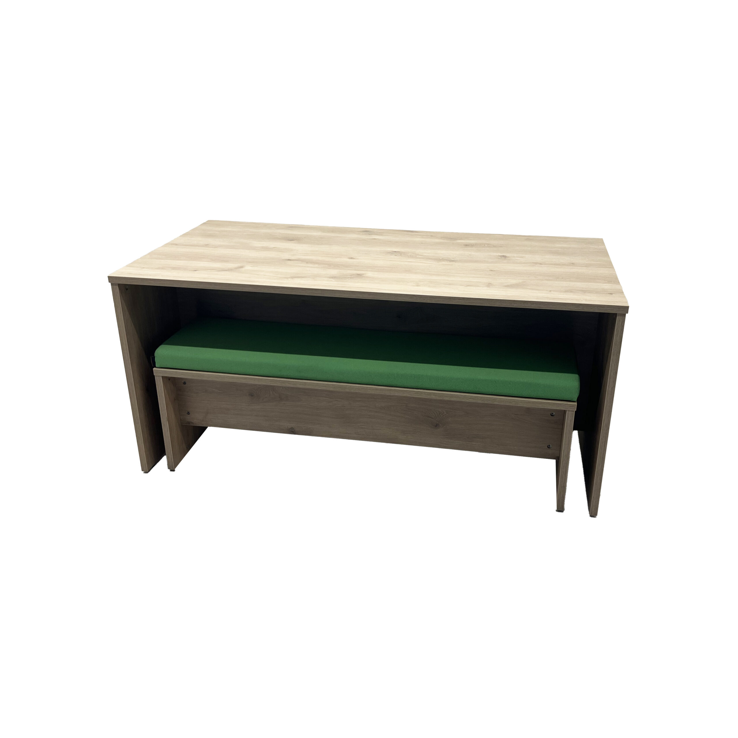 Oak Table & Twin Green & Oak Bench Set Oak Table & Twin Green & Oak Bench Set