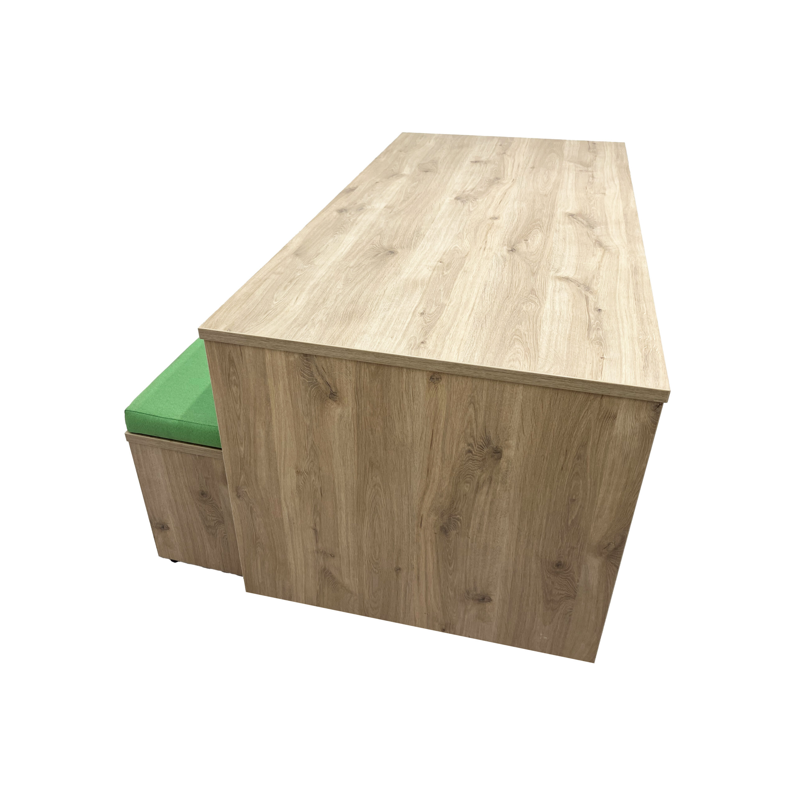 Oak Table & Twin Green & Oak Bench Set Oak Table & Twin Green & Oak Bench Set