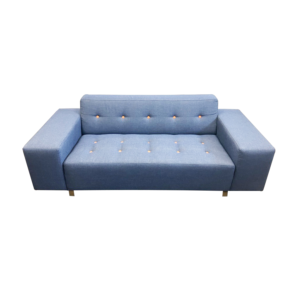 Hitch Mylius HM46 2 Seater Sofa Front Light Blue Hitch Mylius HM46 2 Seater Sofa