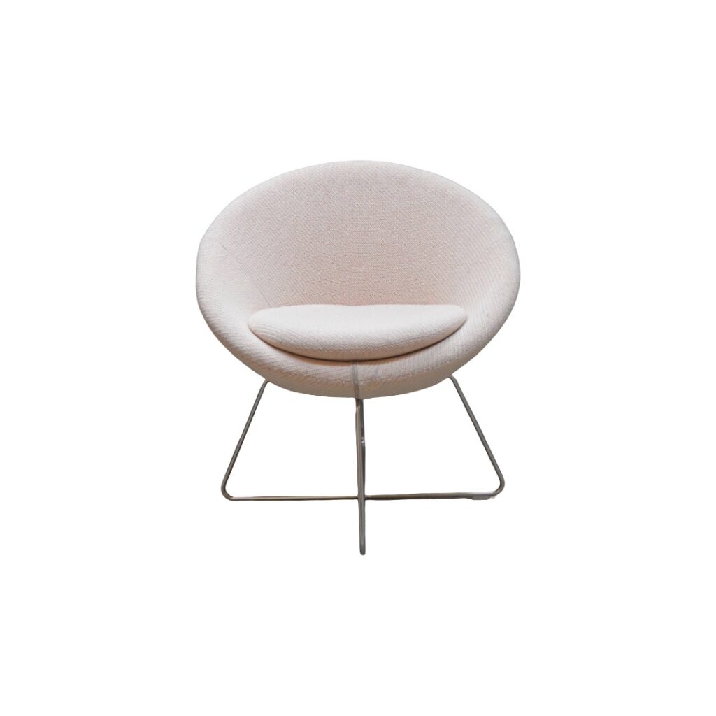 Allermuir Conic Lounge Chair Cream & Chrome