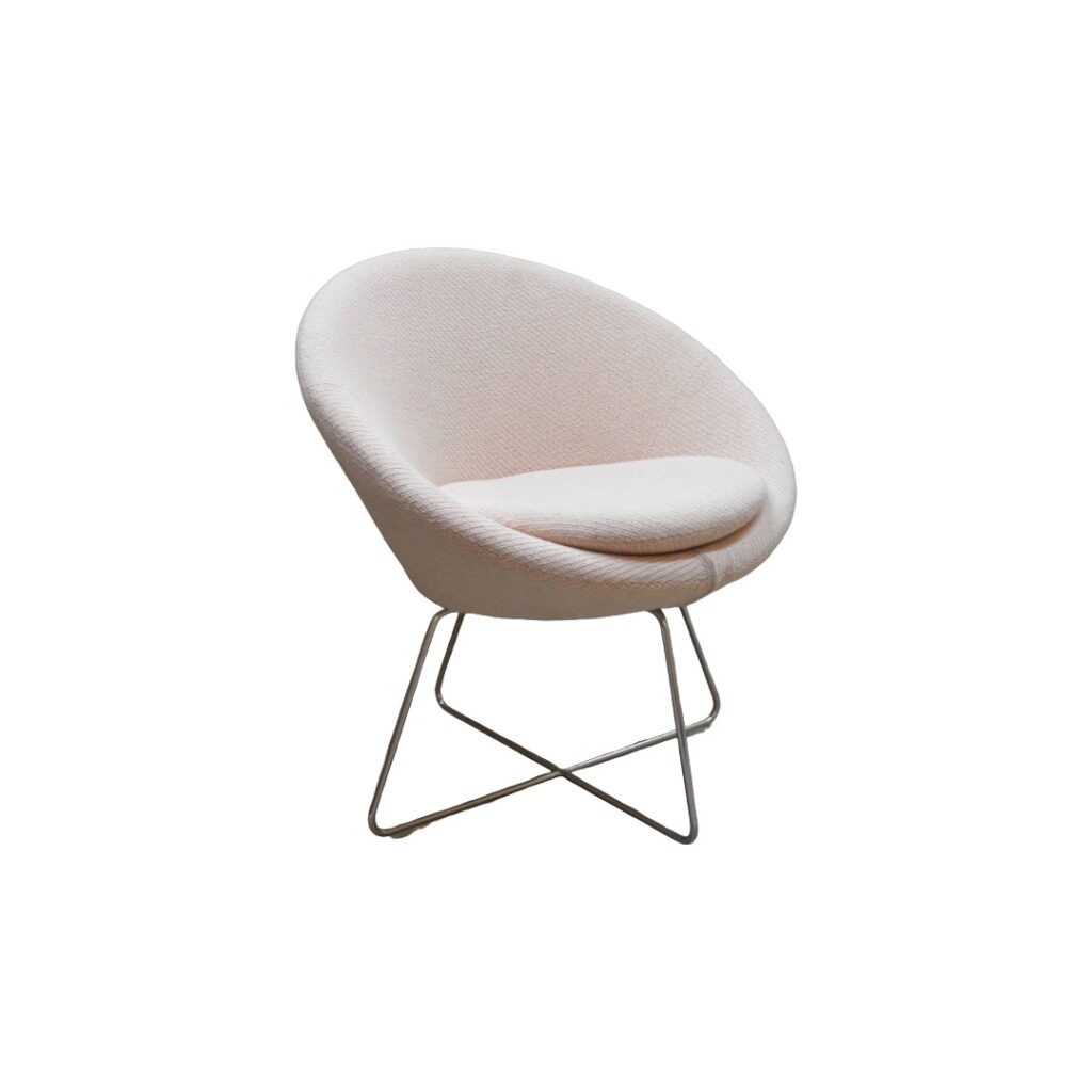 Allermuir Conic Lounge Chair Cream & Chrome