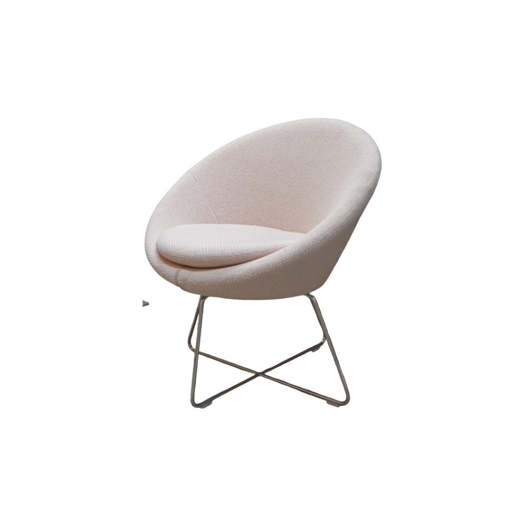 Allermuir Conic Lounge Chair Cream & Chrome