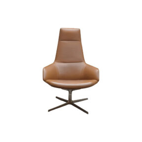 Arper Aston Lounge Chair Brown & Chrome