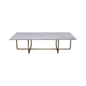 OxDenmarq Marble Table - White & Brass