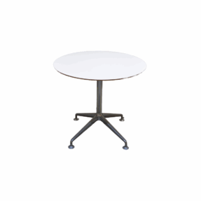 Orangebox Dune Round Meeting Table White Chrome